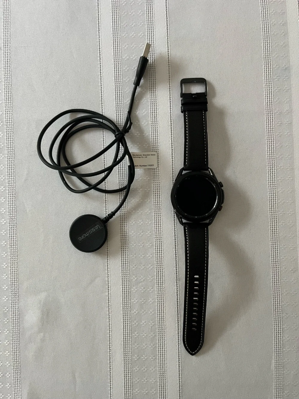 Samsung Galaxy Watch 3 - Black Smartwatch with Black/Brown Leather Band